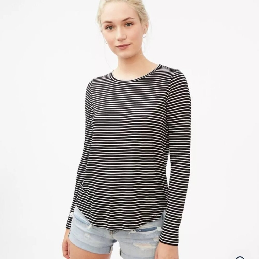 NEW Aeropostale Long Sleeve Seriously Soft Striped Crew T-Shirt Tee Medium